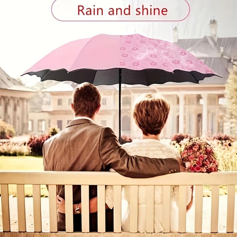 UV Protection Portable Sunshade Bloom In Water Women's Parasol Folding Rain Umbrella  Travel