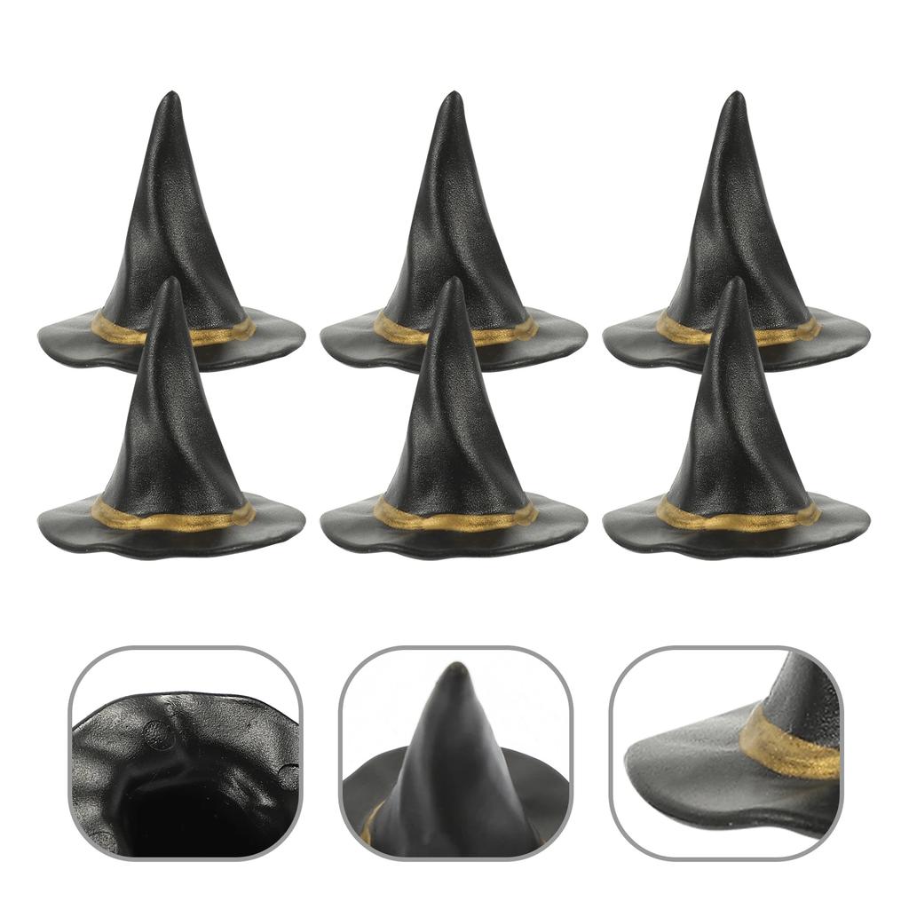 24pcs Creative Halloween Festival Atmosphere Rendering Home Mini Witch Hat Party Hat Dollhouse Scene Layout Decoration Props