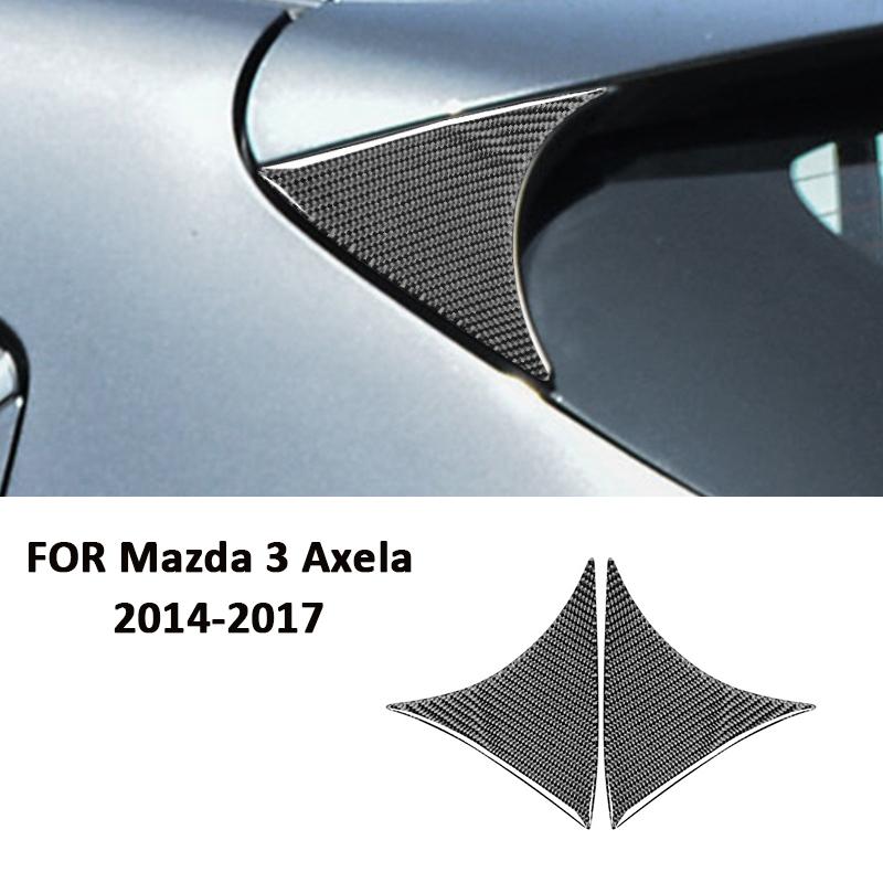 

Накладка на задний бампер хэтчбека из углеродного волокна, спойлер-лип, треугольная панель, декоративная наклейка для Mazda 3 Axela 2014-2017 чёрный