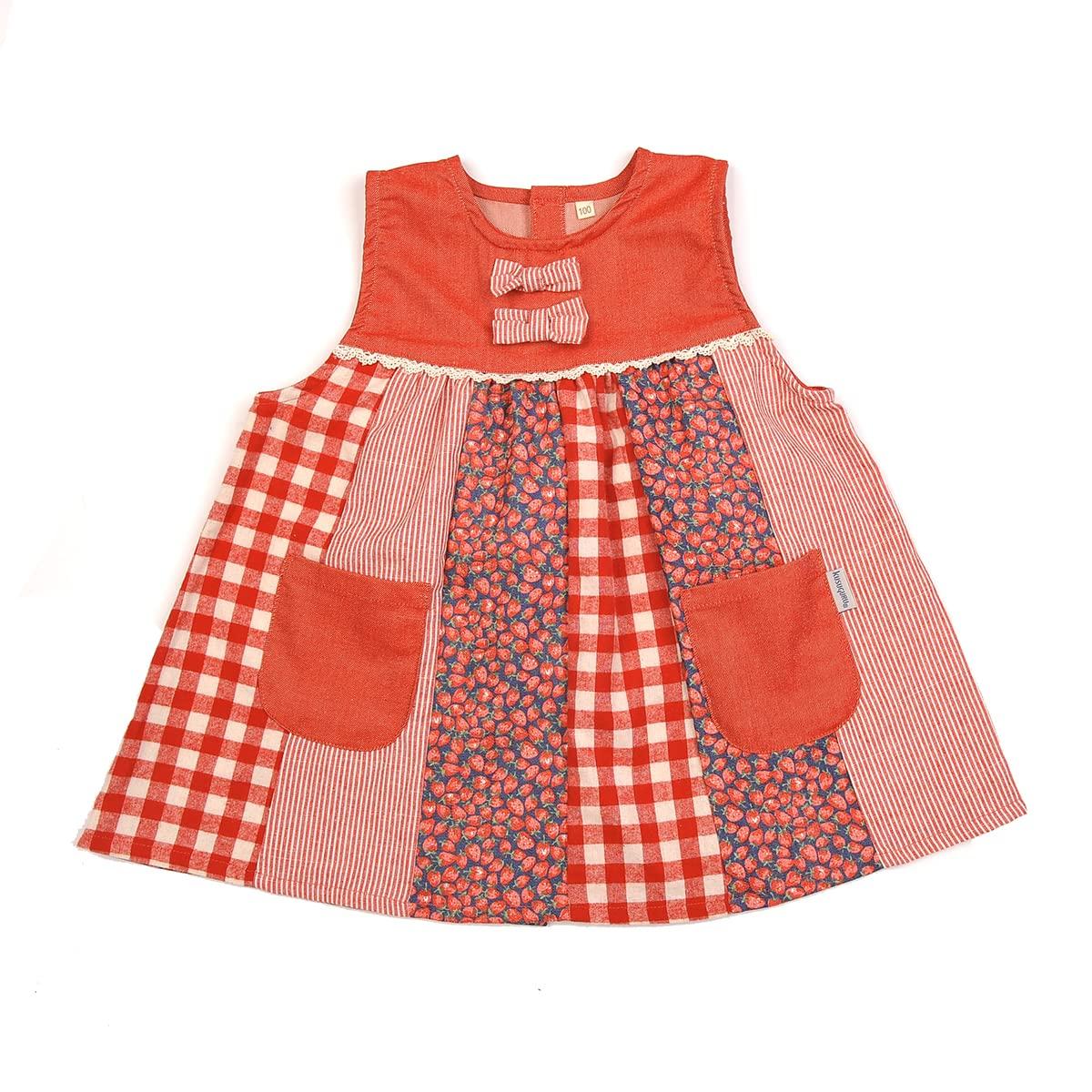 

Apron Patchwork Kids Apron Red 100cm [Kusuguru Japan] KAP102-02 червоний