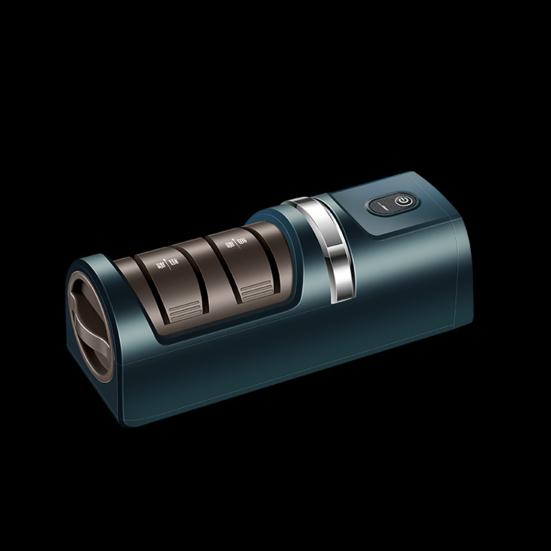 Electric Knife Sharpener Quick Sharpening Polishing Double Sided Knife Sharpener Anti-Slip Base Three-Speed Adjustment Household Knife Sharpener