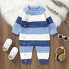 Winter Baby Rompers Clothes Warm Knit Striped Romper Boys Girls Jumpsuits Fall One Pieces Autumn Infant Unisex Playsuits