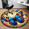 1pc Butterfly Garden Office Round Area Rug, Indoor Mat Suitable ForOffice, Under Office Chairs Bedroom Living Room Home Decor, Room Deco T043