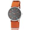 Watch - EXCELLANC - EX0172 - 43 Mm Silver Case - Analog Gray Dial - Brown Faux Leather Strap