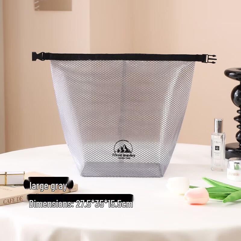 WEZHO Large Grey Waterproof Cosmetic Bag Set