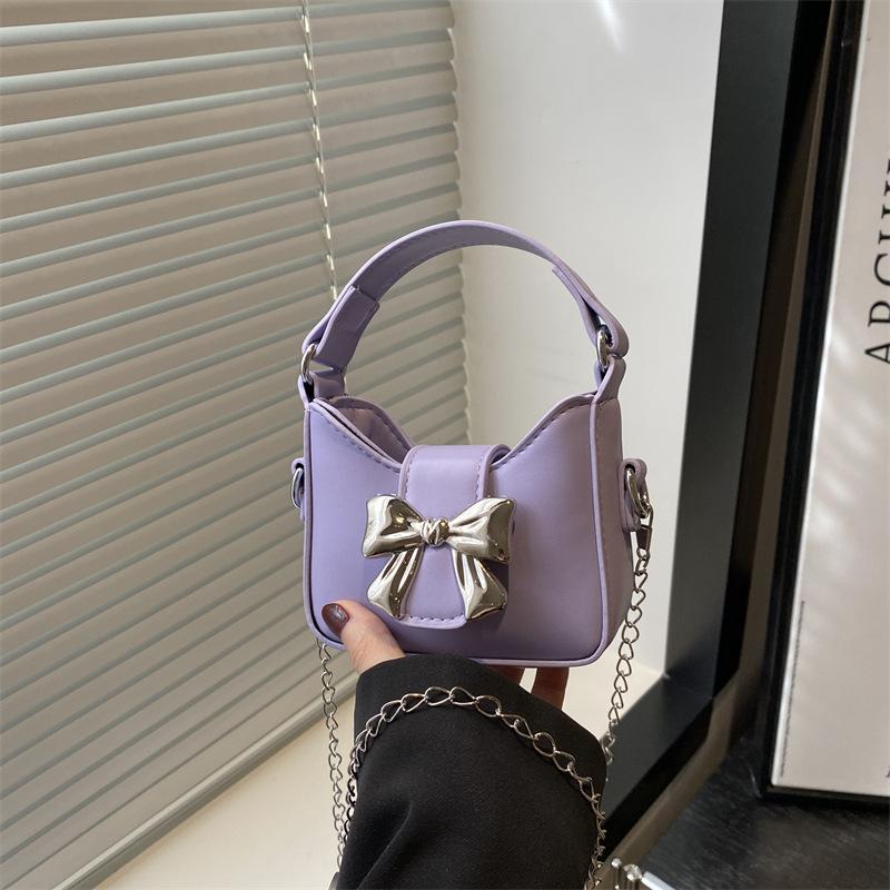 Exquisite mini new candy color bow mini handbag children's bag chain one shoulder messenger bag women