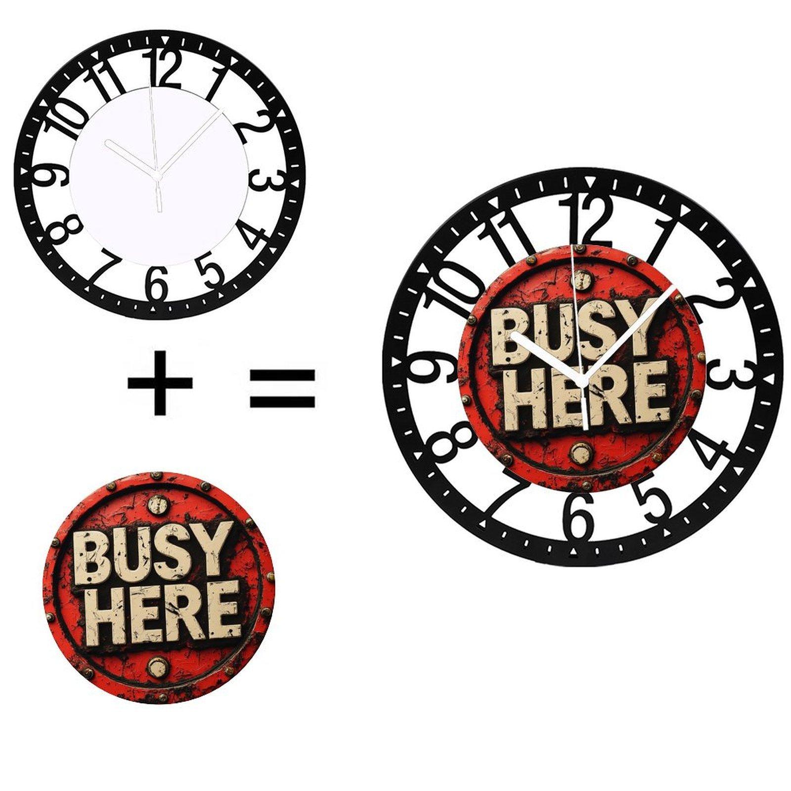 25cm Circular Iron Wall Clock as Birthday Gift with Age Display (Black,10 inch(25.40cm)) чёрный