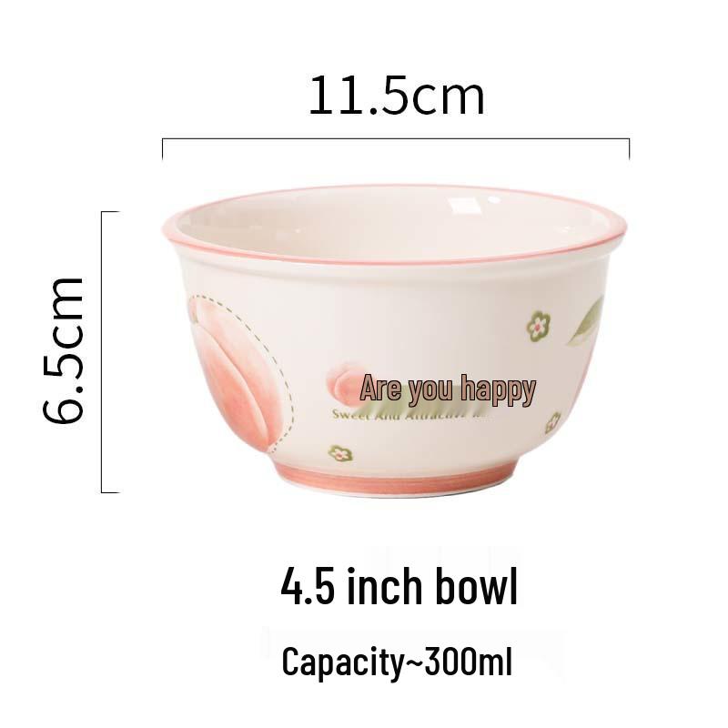 Buntes Unterglasur Keramik Geschirr Set: Reisschüssel, Teller und Suppenschüssel Kombination