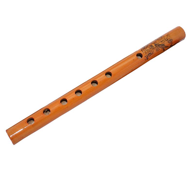 24cm Chinese Traditional 6 Holes Bamboo Flute Vertical Flute Clarinet Student Elementary Musical Instruments