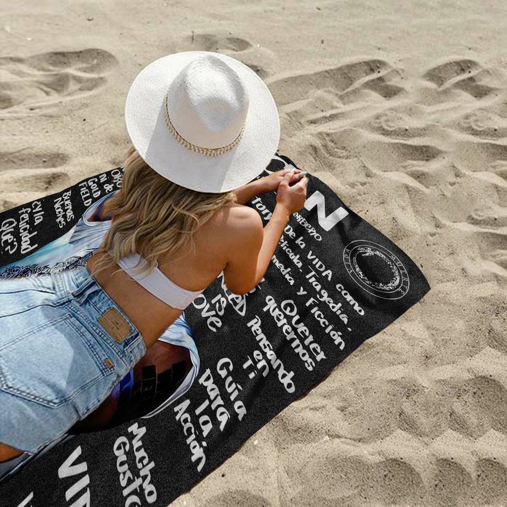 Canserbero Pop Music Singer Star Beach Towel Colorful Bath Towels for Girl Microfiber Quick Dry Sand Free Beach Yoga Spa