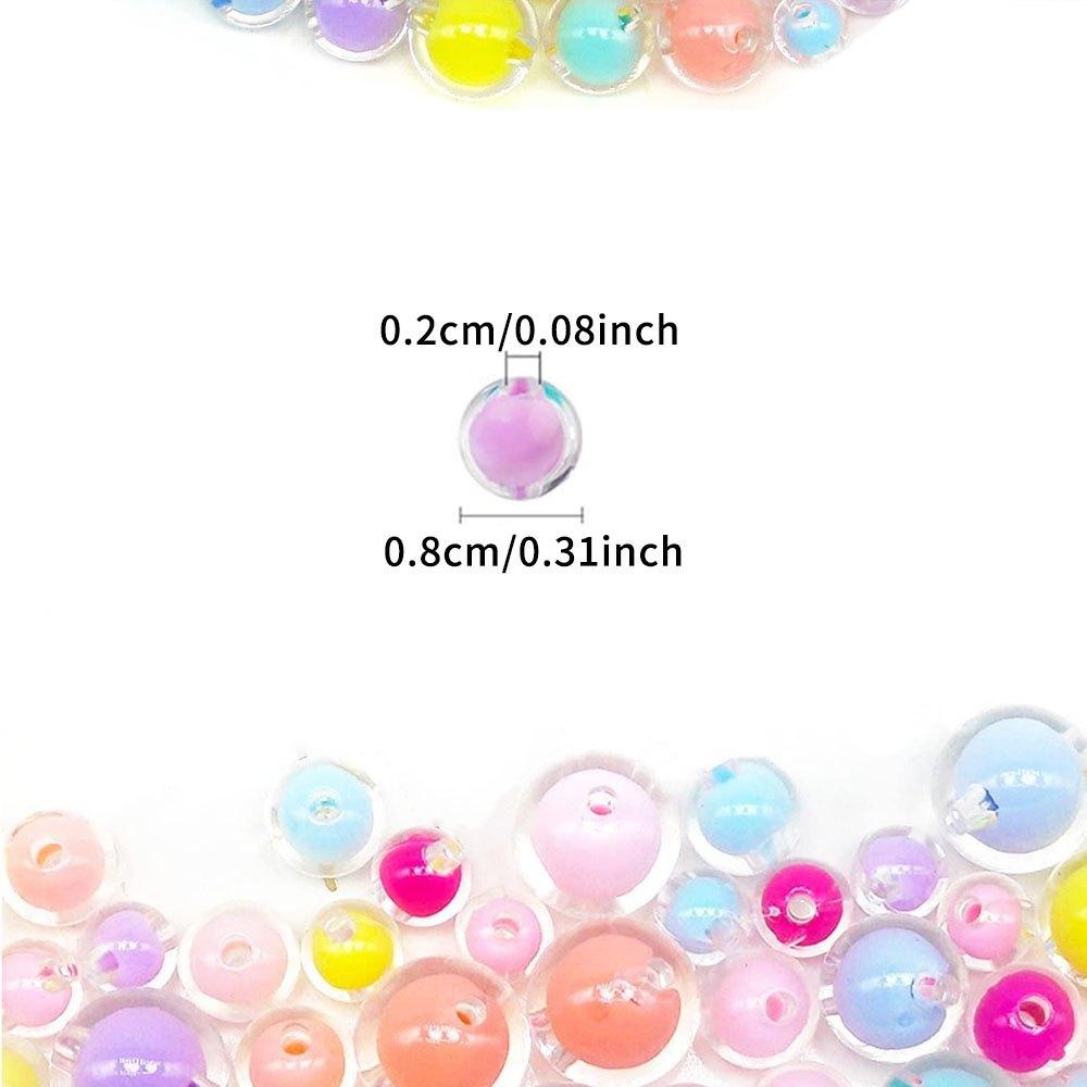 20/40Pcs Acrylic Beads Shiny Candy Color Beads Round Shape Loose Beads for Jewelry Making Bracelets Necklaces Earring DIY Crafts