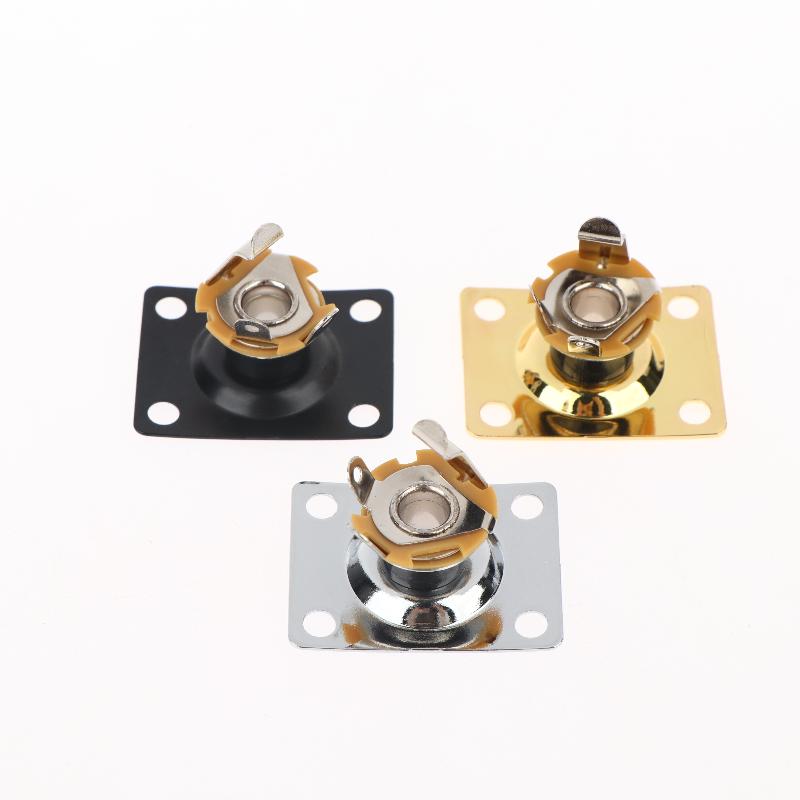Electric Guitar Jack Output Plate Guitar Output Jack Plate Square Shape Metal Compact Guitar Jack Socket Plate Guitar