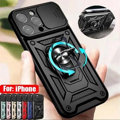 Pouzdra Pro iPhone 16 16e 15 14 13 12 11 Pro Max Plus Mini XR 8 7 Plus SE Nárazuvzdorný Brnění Posuvný Kryt Ochrany Čočky Fotoaparátu