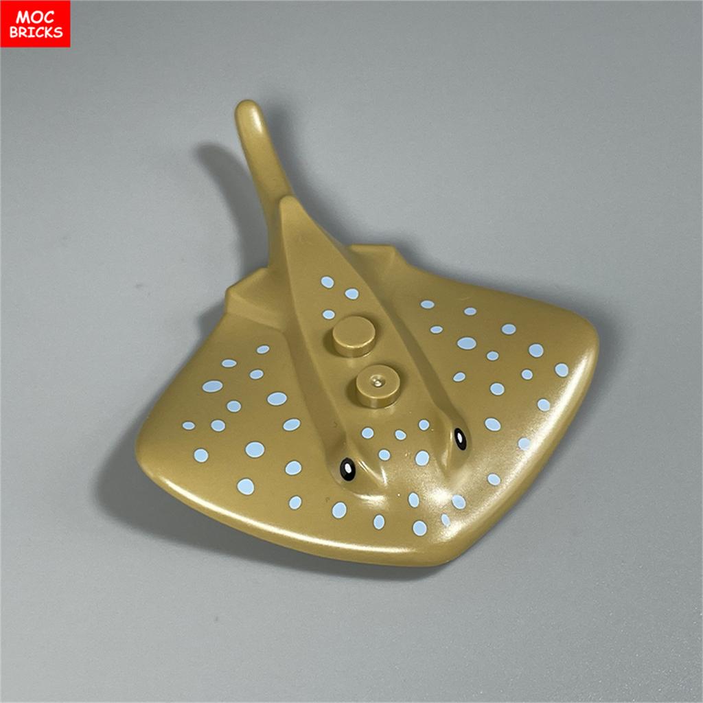 MOC Bricks Ocean Animal Plant Coral Sea Scene Shark Octopus Manta Fish Clownfish Building Blocks Toys Children Gift