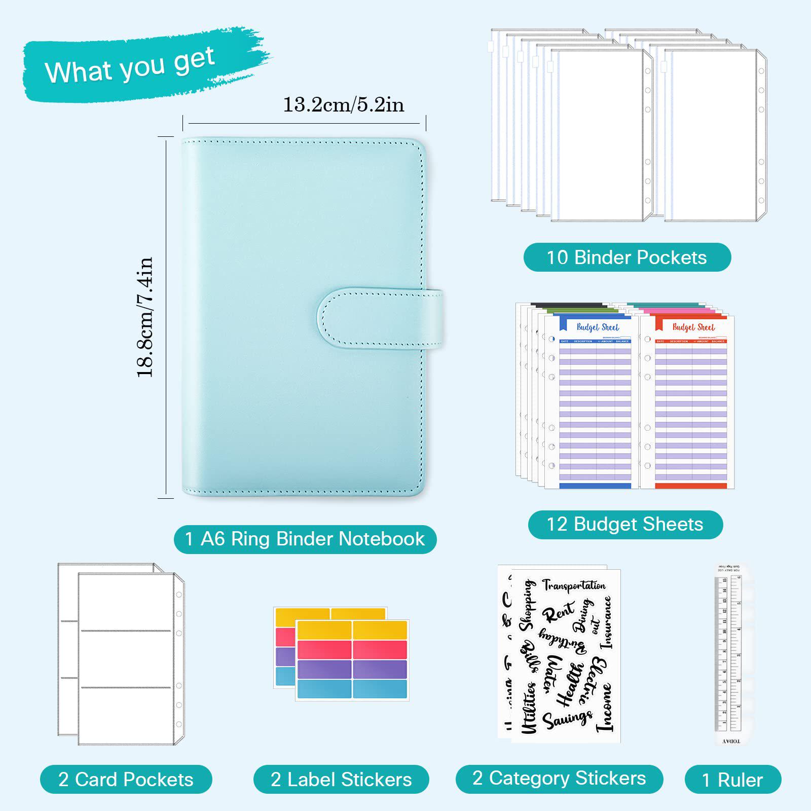 Macaron A6 Loose-leaf Notebook & Cash Budget 6-Hole Binder Diary
