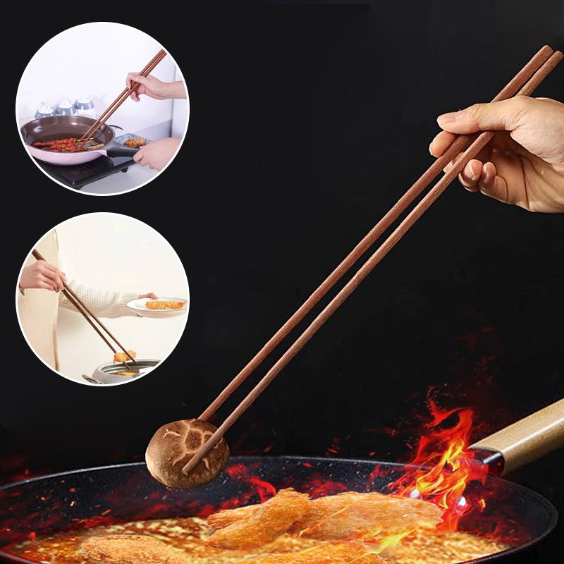 1Pair Extended Wooden Chopsticks 32/42cm Rice Noodle Hot Pot Long Chopsticks Kitchen Gadgets
