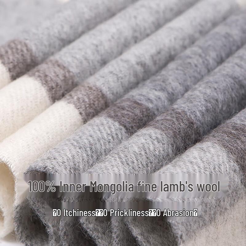 Muxier Herren 100% Reine Wolle Plaid Business Schal mit Geschenkbox