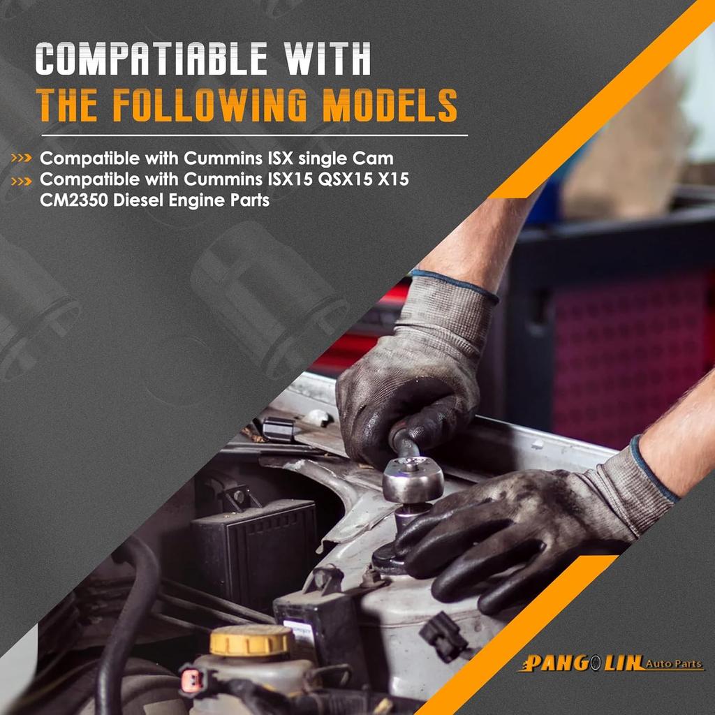 PANGOLIN 3686961 Injector Sleeve Cup Tube Kit with Seal for Cummins ISX ISX15 QSX15 X15 CM2350 Diesel Engine Single Cam, Replace 3686883 3687210