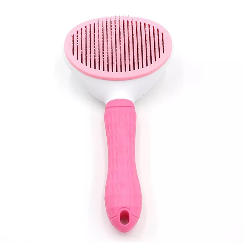 

Щетка для ухода за домашними животными, расческа для самоочистки собак, щетка для удаления волос для маленьких и больших собак, кошек розовый