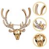 Deer Head Brooch with Antlers, Suitable for Wearing On Clothing