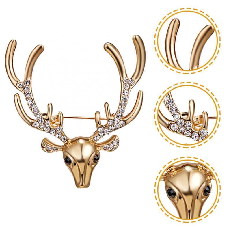 Deer Head Brooch with Antlers, Suitable for Wearing On Clothing