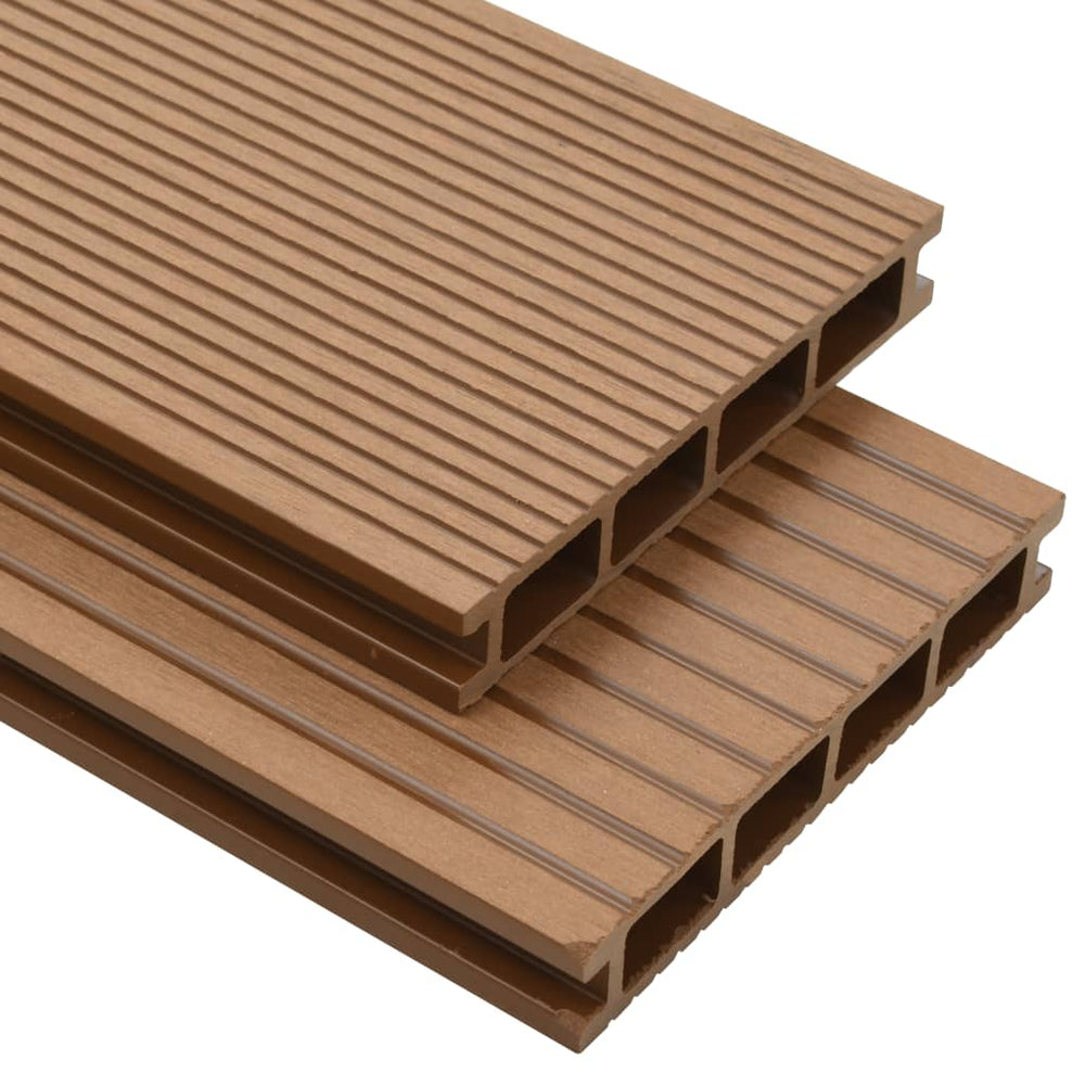 Panneaux de terrasse creux et accessoires WPC 30 m² 4 m Teck