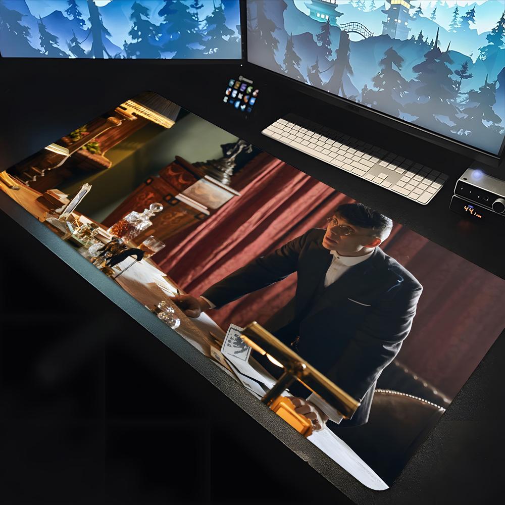 Peaky Blinders Backlight Mouse Pad Large The New Keyboard Mouse Desk Pad Non-slip Rubber Gaming Mouse Pad Laptop Carpet 1200x600