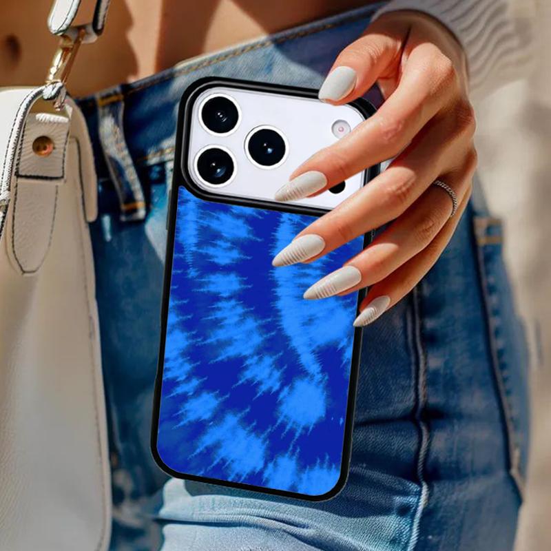 Blaues Tie-Dye Handyhülle Für iPhone 17 Air 14 15 13 12 Max Hülle Für Apple 14 15 16 16e 11 Pro Max Plus Coque