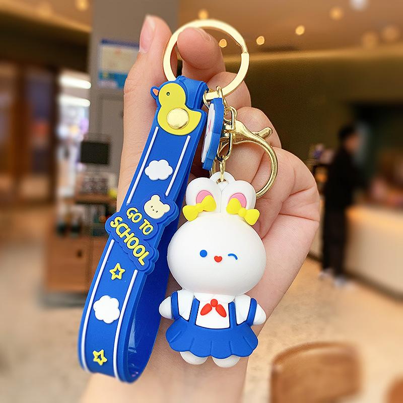 Creative Bear Little White Rabbit Keychain Pendant Cute Cartoon Doll Key Chain Exquisite Bag Pendant Small Gift