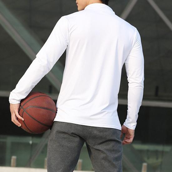 Yousheng Men Quarter Zip Sweatshirt Stand-up Collar Slim Fit Pullover Long Sleeve Athletic Muscle Top Workout Sweatshirt for Jogging Gym Outdoor