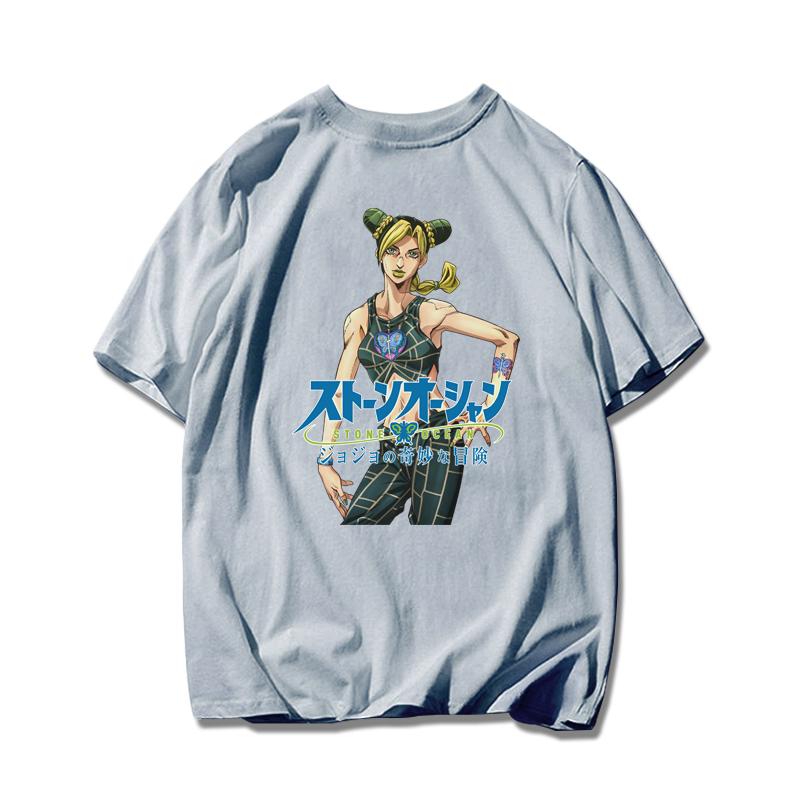 Jojo's Wonderful Adventure Empty Strip Xu Lun Stone Sea Sports Pure Cotton T-shirt Super Hot Men and Women Short-sleeved T-shirt