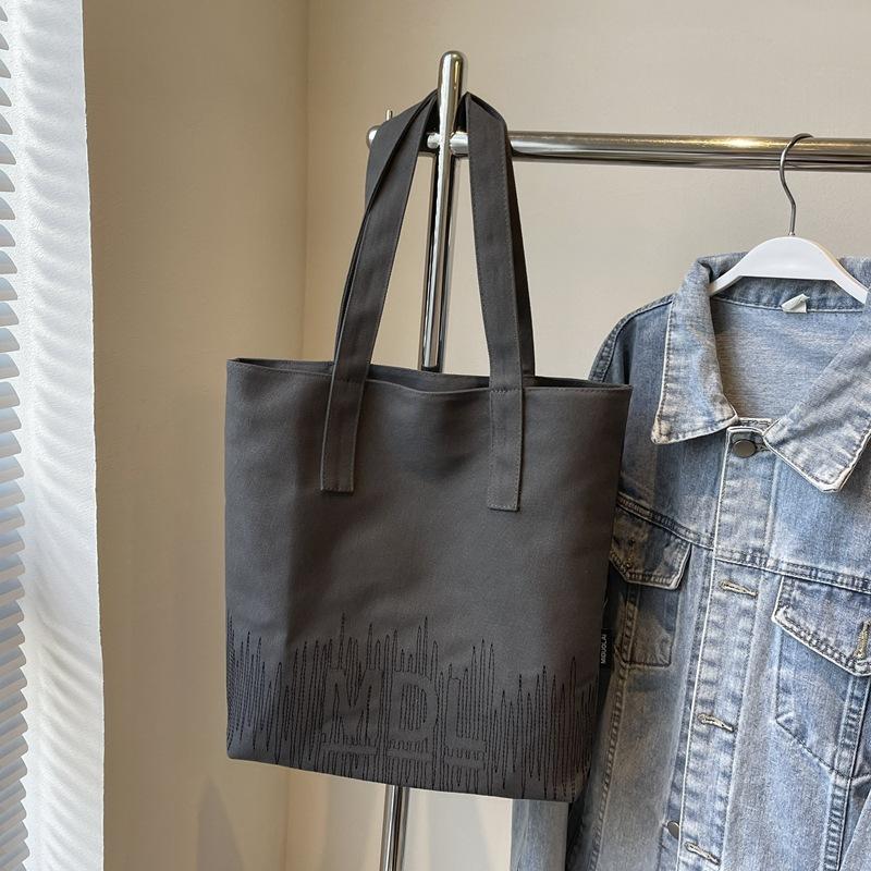 Embroidered Canvas Bag Female New Student Portable Versatile Commuter Shoulder Tote Bag