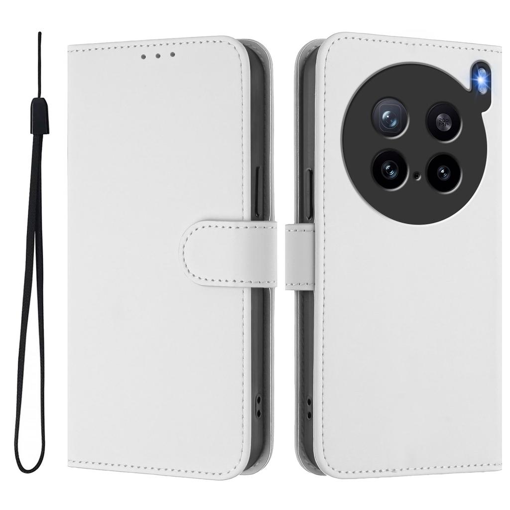 For vivo X200s 5G Case Solid Color Wallet Leather Phone Cover with Strap