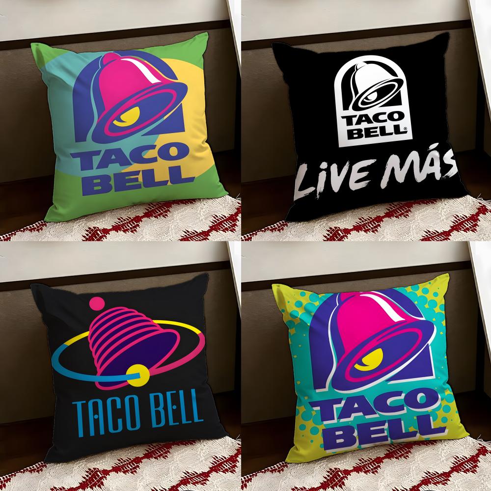 Mexican Flavor TTaco BBell Cushion Cover Reversible Soft Durable Pillow Cover Home Car MultiScene Use for Daily Comfort