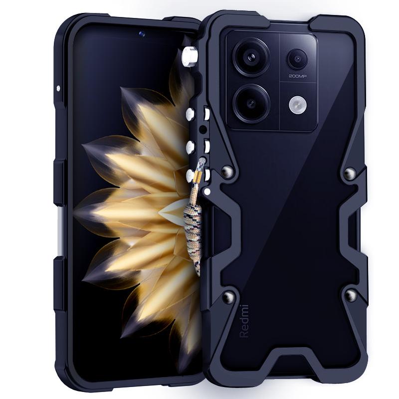 

Armor Metal Frame Shockproof Cover For Xiaomi Redmi Note 12 Pro Aluminium Bumper Cases Fundas Redmi 11e 11T 12 Turbo 13 Pro + 5G Note 12 4G 5G чорний
