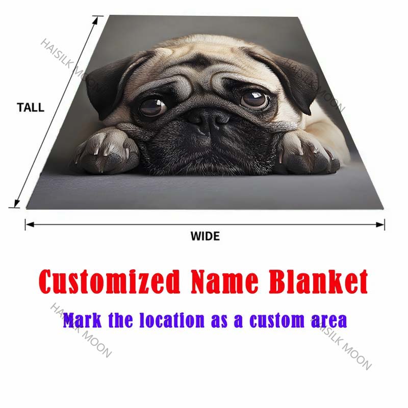 Cute Pug Pattern Believer Blanket Warm Soft Fluffy Kids and Adult Sofa Bed Throw Blanket for Home Travel Camping Luxury Gifts