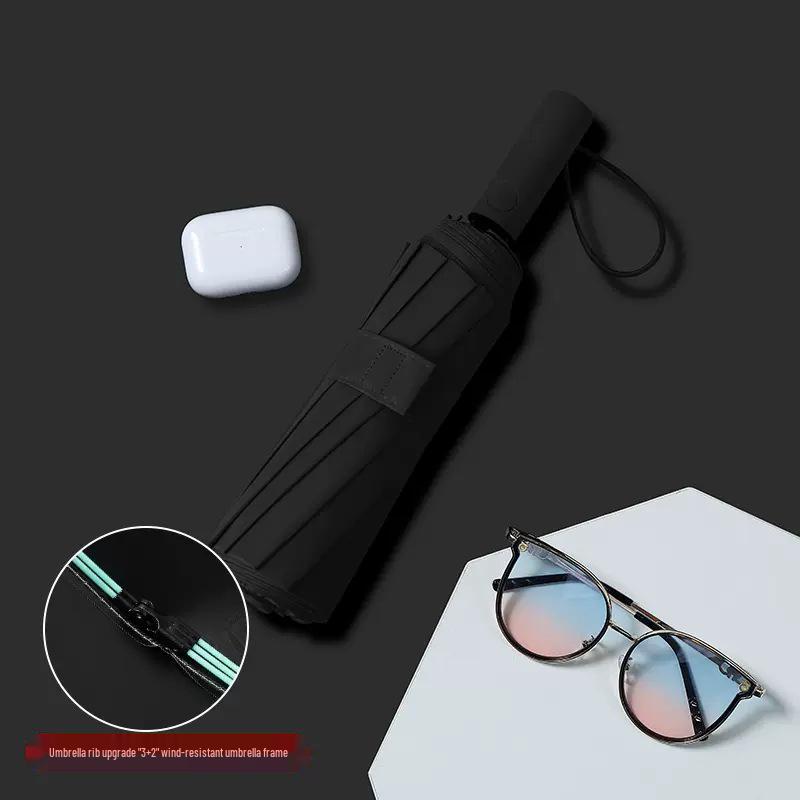 Automatic 60-Rib Folding Umbrella with UV Sun Protection