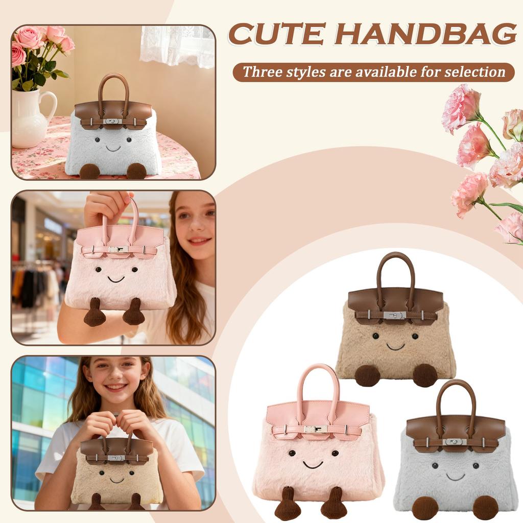 Niedliche Plüsch-Aufbewahrungstasche, Kann Kosmetika, Mobiltelefone und Computer aufnehmen, Schöne Make-up-Aufbewahrungstasche