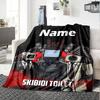 Customizable Skibidi Toilet Multiverse1 Throw Blanket – Personalized Name, All-Season Cozy Snug Blanket, Machine Washable, Personalized Blanket