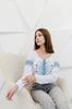 Elegant Ukrainian Vyshyvanka Blouse for Women – Rich Embroidery On Smooth Interlock,  Any Season, 8607-038-22 HC