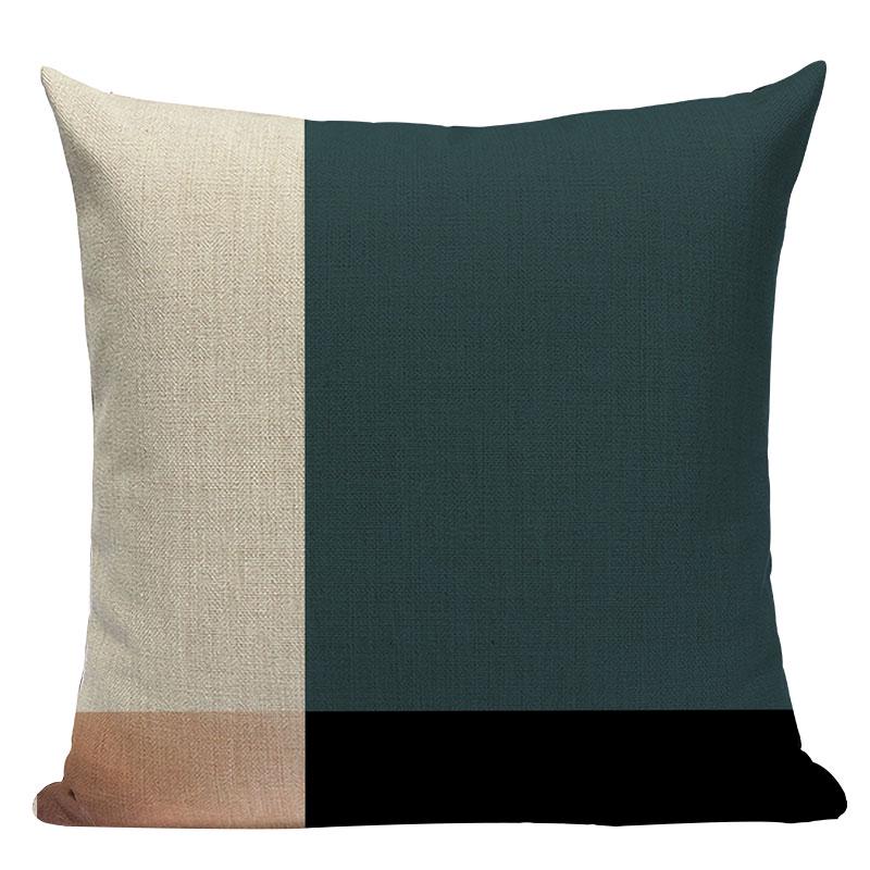 Geometric Black Blue Cushion Cover  Stripe Textile Decor Throw Pillows Covers 45Cmx45Cm Square Sofa Bed  Throw Pillow Cover