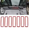 Hood Engine Air Vent Decoration Cover Red Trim Sticker For Jeep Wrangler JL Gladiator JT 2018-2025