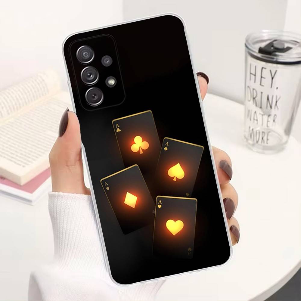 

Art Ace OF Spades Poker Case For Samsung A51,30,71,S9,Ultra,Lite,S22,10,20,FE,23,21,PIus,Transparent, Silicone SamsungS22 5G