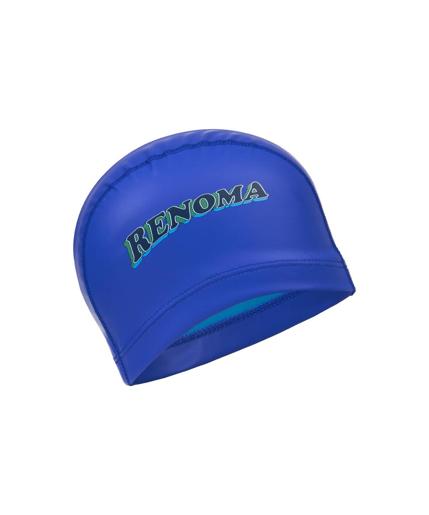 Lenomasuyeongbog Goods Adult Retro Text Pu Swim Cap Blue Ro-Rc2F002-Bu