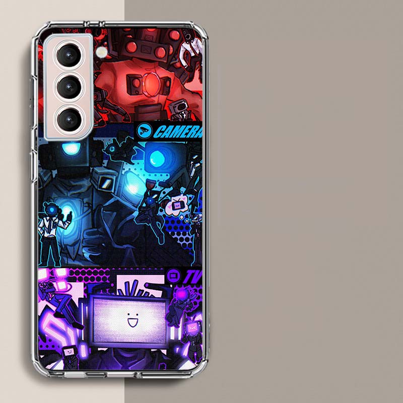 Custodia per Telefono Skibidi Toilette Per Samsung Galaxy S25 Edge S24 S23 FE S21 S20 S10 Plus S22 S26 Ultra Cover Custodie Trasparenti TPU Capa Guscio