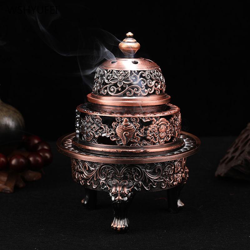 1pc Zinc alloy Aromatherapy stove Buddhist Hall Buddhist tools Home interior decoration pray for auspiciousness feng shui
