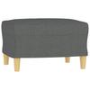 Vidaxl 3-Seater Sofa with Footstool, Dark Grey, 180 Cm, Fabric