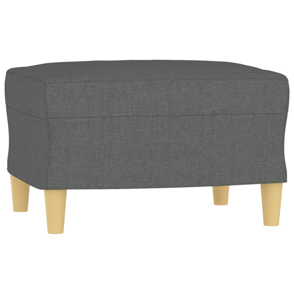Vidaxl 3-Seater Sofa with Footstool, Dark Grey, 180 Cm, Fabric