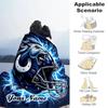 1PC Custom Name Football Helmet Design" flannel blanket versatile,all-season throw suitable for the living room,bedroom,camping,travel,and gift