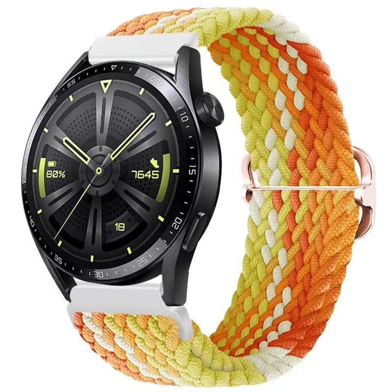 22mm Nylon-Schlaufenarmband für Samsung Watch 46mm/Gear S3/3/4/5/6/7/Huawei Watch GT/2/3/GT5 Pro 46mm Geflochtenes Armband für Amazfit GTR